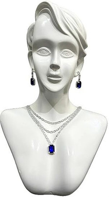 V.V. Sons Alloy Sterling Silver Blue Jewellery Set(Pack of 1)