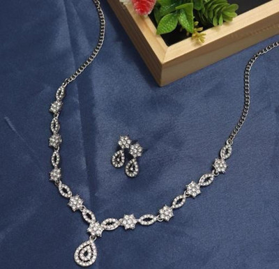 MONKDECOR Alloy White Jewellery Set(Pack of 1)