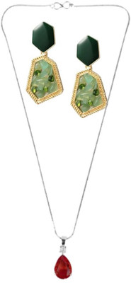 asthacollection Stone Red, Green Jewellery Set(Pack of 1)