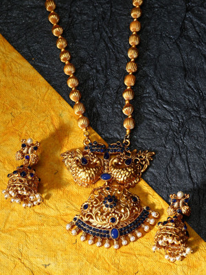 CHARMING JEWELS Alloy Gold-plated Blue Jewellery Set(Pack of 1)