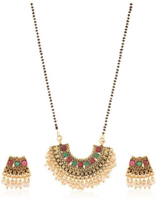 Anamya Collections Copper Gold-plated Multicolor Jewellery Set(Pack of 1)