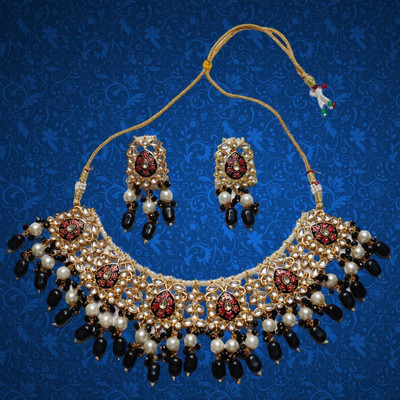 Palhar Collections Brass Black Jewellery Set(Pack of 1)