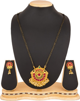 AADITA Alloy Gold-plated Black, Gold Jewellery Set(Pack of 1)