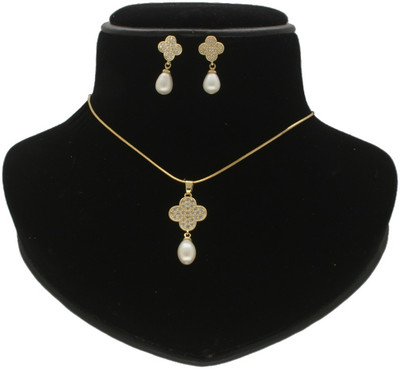 Sri Jagdamba Pearls Alloy Gold-plated Multicolor Jewellery Set(Pack of 1)