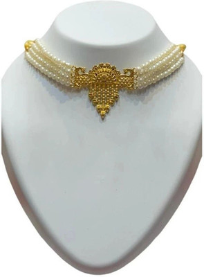 RNJewels Alloy Gold, White Jewellery Set(Pack of 1)