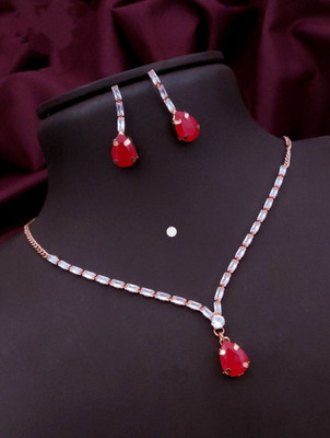 SHIVAY FASHION HUB Alloy Silver Silver, Red Jewellery Set(Pack of 1)