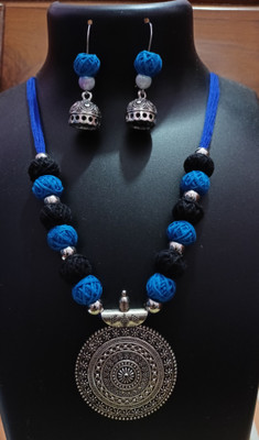 SSCREATION Oxidised Silver Multicolor Jewellery Set(Pack of 1)