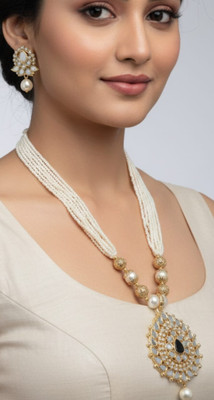 NANKI Alloy Gold-plated Beige Jewellery Set(Pack of 1)