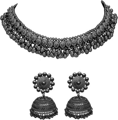 COSMODUST Oxidised Silver Black Silver Black Jewellery Set(Pack of 1)