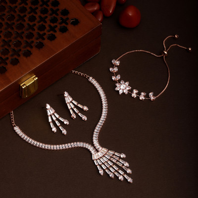 Atasi International Alloy Silver, White Jewellery Set(Pack of 3)