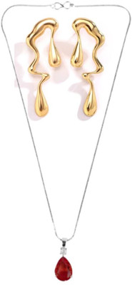 SRK Fashions Alloy Red, Gold Jewellery Set(Pack of 1)