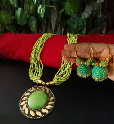 Grace Collections Alloy Gold-plated Turquoise Jewellery Set(Pack of 2)