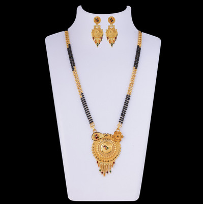 house of common Brass Gold-plated Gold, Black Jewellery Set(Pack of 1)