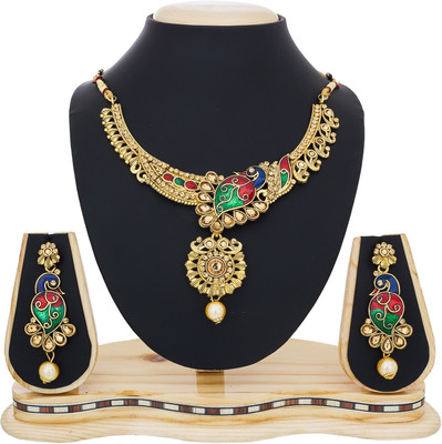 AADITA Alloy Gold-plated Multicolor Jewellery Set(Pack of 1)