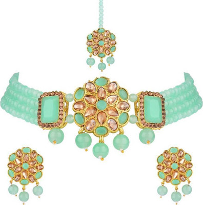 house of common Brass Brass Green, Gold Jewellery Set(Pack of 1)