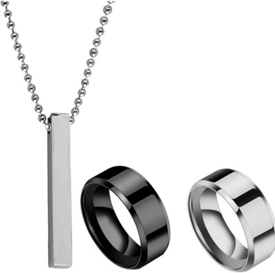 mattrachaya Alloy, Stainless Steel Titanium, Sterling Silver Silver, Black Jewellery Set(Pack of 3)
