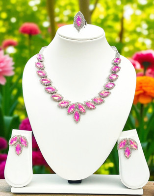 SHAW STORE Alloy Pink Jewellery Set(Pack of 4)