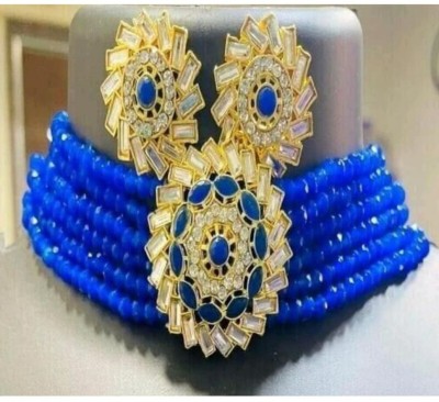 BJ JEWEL Alloy Gold-plated Blue Jewellery Set(Pack of 1)