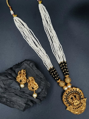 aarnaa Zinc Gold-plated Black Jewellery Set(Pack of 1)