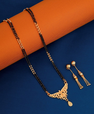 CRAFTSTER Brass, Alloy Gold-plated Gold, Black Jewellery Set(Pack of 1)