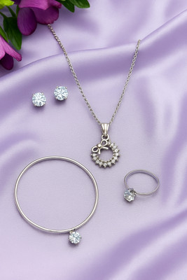 DIVINOOR Alloy Silver Jewellery Set(Pack of 1)