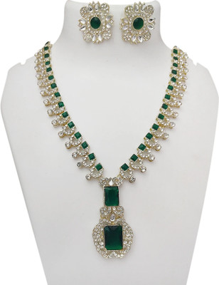 ORUKA Brass Gold-plated Green Jewellery Set(Pack of 3)