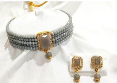 Ruhi Alloy Grey Jewellery Set(Pack of 1)