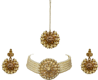 Nifty Crystal Gold-plated Gold Jewellery Set(Pack of 4)