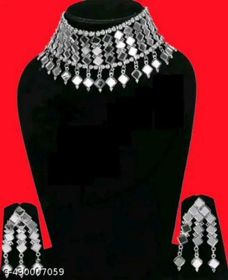 Zooni Collections Oxidised Silver 958 Silver Grey Jewellery Set(Pack of 1)