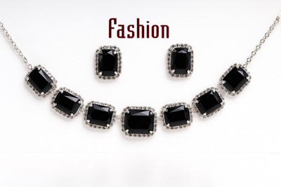 ARU Alloy Silver Black Jewellery Set(Pack of 3)