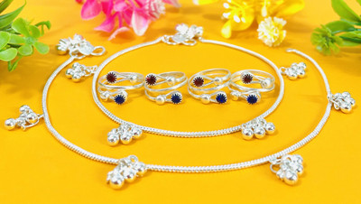 AamNa Enterprises Alloy Silver Jewellery Set(Pack of 6)
