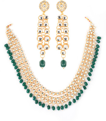 ANOUK Brass Gold-plated Green Jewellery Set(Pack of 1)