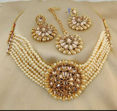 Chikku Alloy Beige Jewellery Set(Pack of 1)
