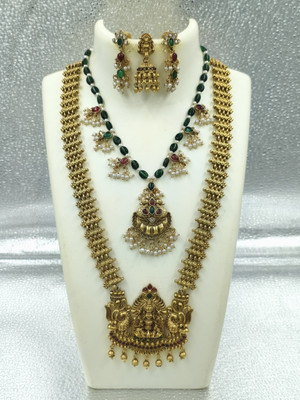 Joyful Alloy Gold-plated Green Jewellery Set(Pack of 1)