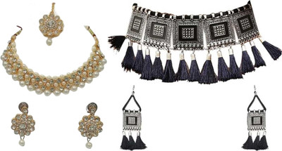 JMBW INTERNATIONAL Alloy White, White Jewellery Set(Pack of 2)