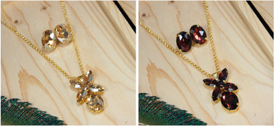 Ronak Jewels Alloy Gold-plated Gold, Maroon Jewellery Set(Pack of 2)