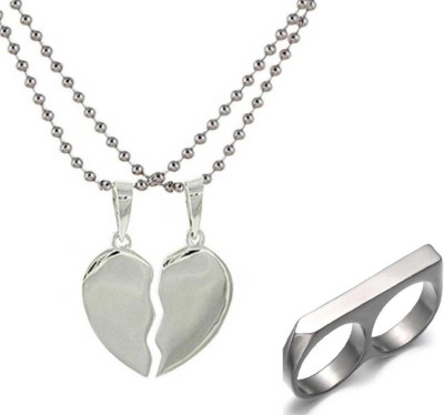 Vipunj Stainless Steel Sterling Silver Silver Jewellery Set(Pack of 2)