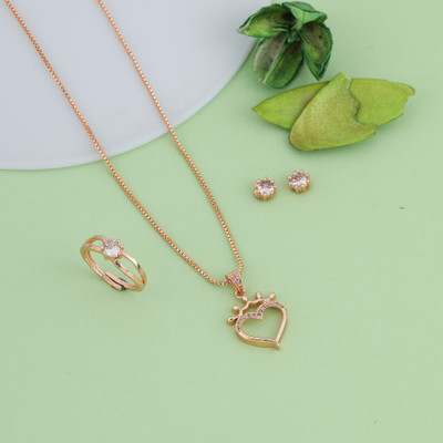 Radheshyam Creation Alloy Gold-plated Rose Gold Jewellery Set(Pack of 4)