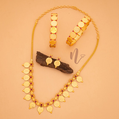 NAYAGOLD MERAGOLD Copper Gold-plated Gold Jewellery Set(Pack of 1)