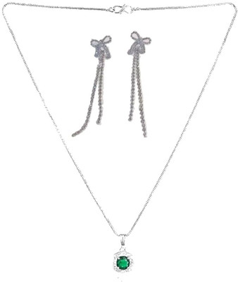 SRK Fashions Alloy Green, Silver Jewellery Set(Pack of 1)