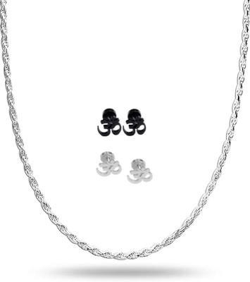 Vipunj Brass, Stainless Steel Sterling Silver, Titanium Silver, Black Jewellery Set(Pack of 5)