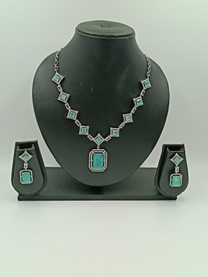 Ambrish Alloy Rhodium Green, Turquoise, Silver, Multicolor Jewellery Set(Pack of 3)