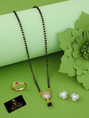 Vraj india Brass Gold-plated Gold, White Jewellery Set(Pack of 3)