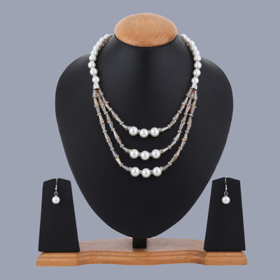 Rhosyn Mother of Pearl, Alloy Sterling Silver Gold, White Jewellery Set(Pack of 1)