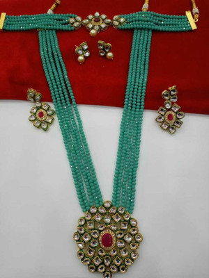 CATALYST Alloy Gold-plated Green Jewellery Set(Pack of 1)