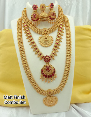 Joyful Alloy Red Jewellery Set(Pack of 1)