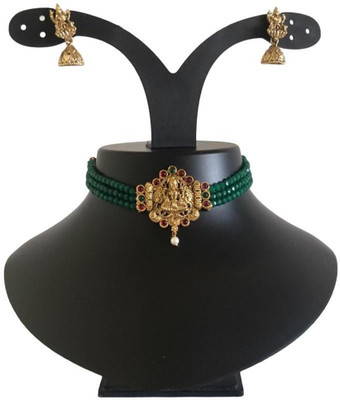 coloursful fashion Alloy Gold-plated Green Jewellery Set(Pack of 1)