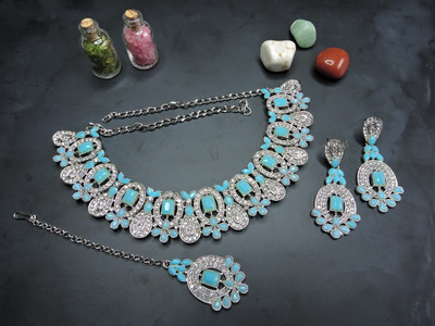 VATSALYA creation Alloy Turquoise Jewellery Set(Pack of 1)