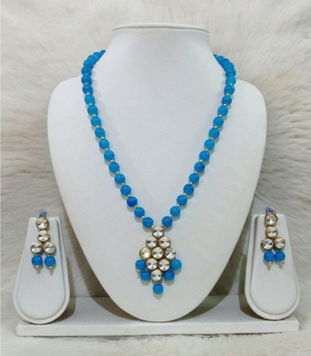 JN Handicraft Brass Copper Blue, Silver Jewellery Set(Pack of 1)