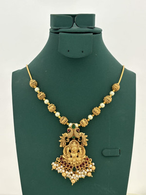 Influtive Traditional Wedding Wear Necklace/Jewellery Set For Women and Girls Cubic Zirconia Gold-plated Plated Brass Necklace Set